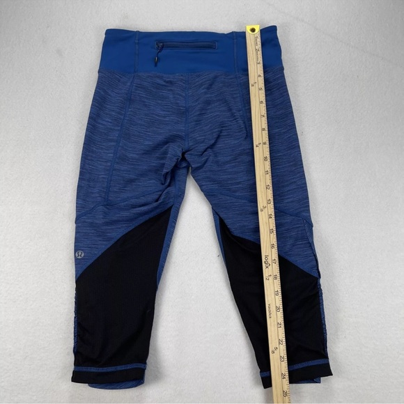 Lululemon Run: For Your Life Crop Wee Are From Space Limitless Blue Black size 6 - Picture 14 of 14